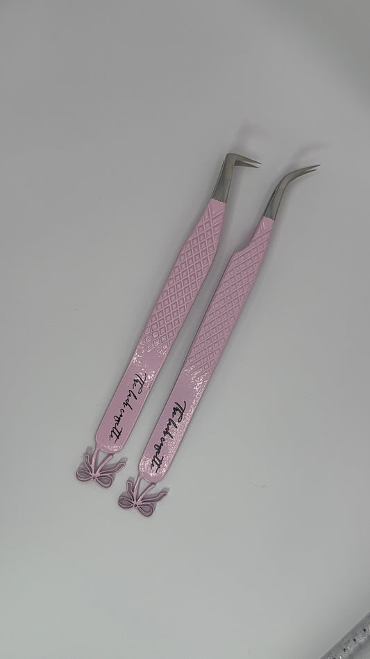 Pink Coquette Tweezers 🎀 ( fiber tip )